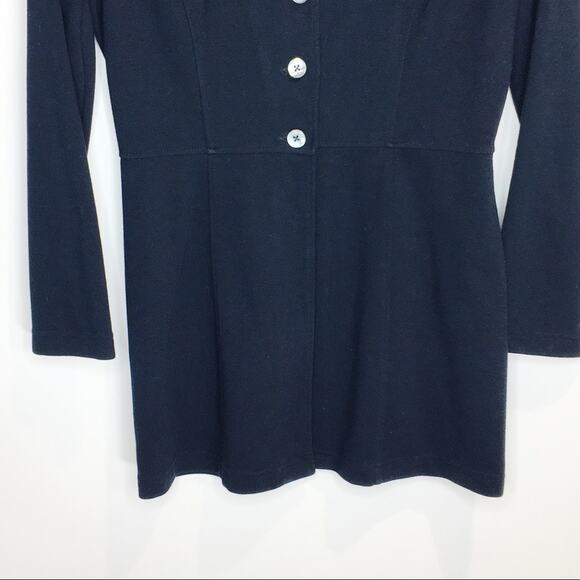 Hanna Andersson Womens Size XS Tunic Jacket Top Black Half Button Up - Picture 4 of 6
